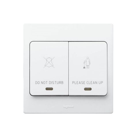 Legrand Mallia - 2G switch - DND/Clean Up - white - with frame