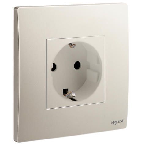 Legrand Mallia Senses 1G German 16A 2P+E socket outlet, Champagne - 281126CH