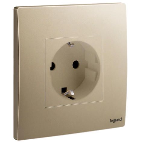 Legrand Mallia Senses 1G German 16A 2P+E socket outlet, Dark Bronze - 281126DB