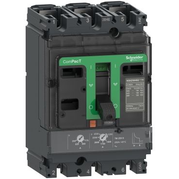 Schneider Circuit breaker ComPacT NSX250N, 50kA at 415VAC, TMD trip unit 160A, 3 poles 3d - C25N3TM160