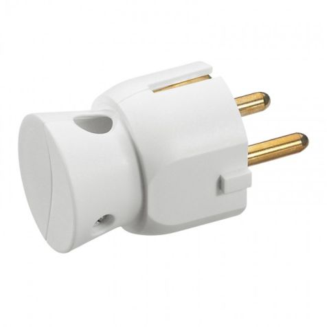 Legrand Plug 2P+E Sch Side White      