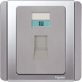 Schneider Neo, Telephone Socket, RJ11, Grey Silver - E3031RJ_GS