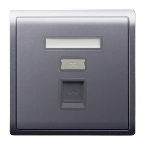 Schneider Pieno, Telephone Socket, Lavendar Silver - E8231RJS4_LS_G1