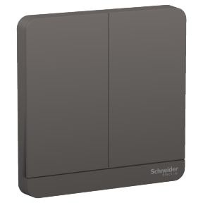 Schneider AvatarOn, Cover Plate for Switch, 2 rocker, Dark Grey - E8332_DG