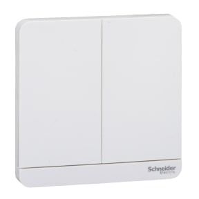 Schneider AvatarOn, Cover Plate for Switch, 2 rocker, White - E8332_WE