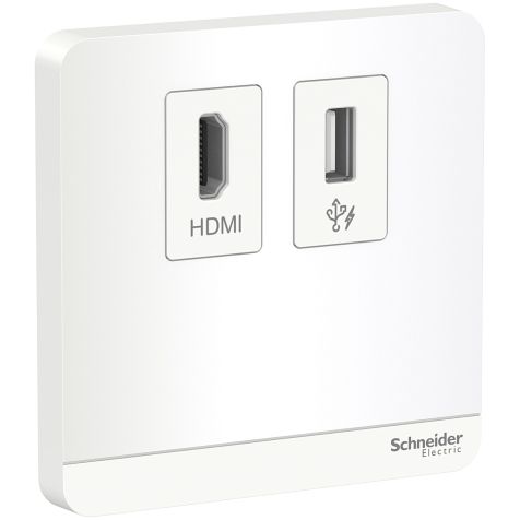 Schneider AvatarOn, data socket, HDMI + USB, White - E8332HDUSB_WE