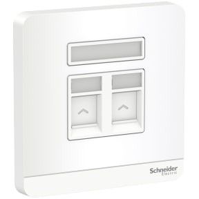 Schneider AvatarOn, telephone + data socket, RJ45 Cat5E, shuttered, White - E8332TDRJS5_WE