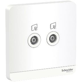 Schneider AvatarOn, TV socket, 75 Ohm, White - E8332TV_WE