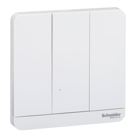 Schneider AvatarOn, Cover Plate for Switch, 3 rocker, White - E8333_WE