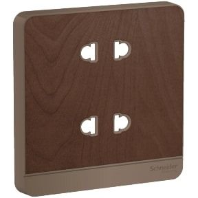 Schneider AvatarOn, Cover Plate for Socket Outlet, 2 x 2P, 10A, Wood - E83426U2C_WD