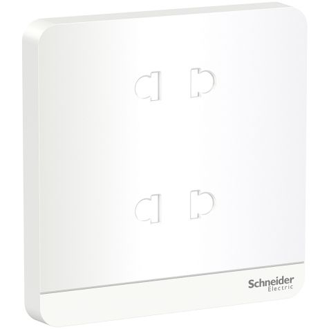 Schneider AvatarOn, Cover Plate for Socket Outlet, 2 x 2P, 10A, White - E83426U2C_WE