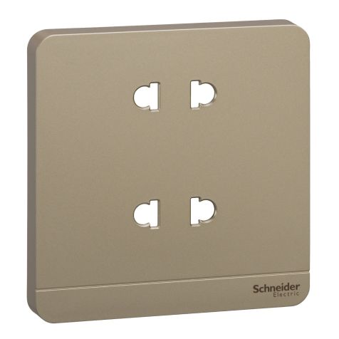 Schneider AvatarOn, Cover Plate for Socket Outlet, 2 x 2P, 10A, Wine Gold - E83426U2C_WG