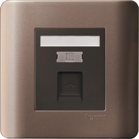 Schneider Zencelo, Telephone Socket, 1G, Silver Bronze - E8431RJS4_SZ