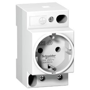 Schneider Acti 9 iPC DIN socket - 2P+E - 16A - 250VAC - KEMA VDE 0620 - german std - A9A15310
