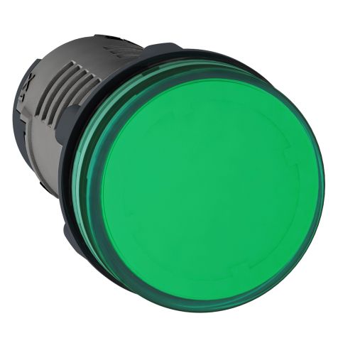 Schneider Pilot light XA2 - 22mm - Green - integral LED - 220 V AC - screw clamp terminals - XA2EVM3LC