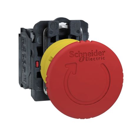 Schneider Emergency stop switching off - Red - plastic - 22 - Trigger latching turn to release - 1NC - XB5AS8442